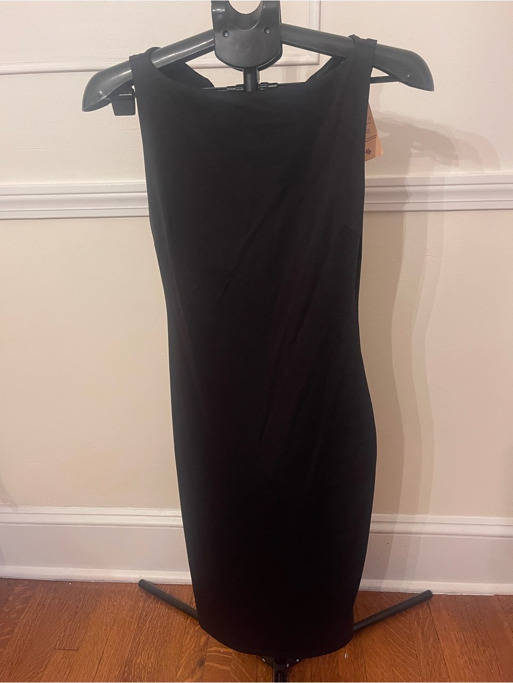 Popilush Built In Shapewear Elegant Black Sleeveless Sheath Dress